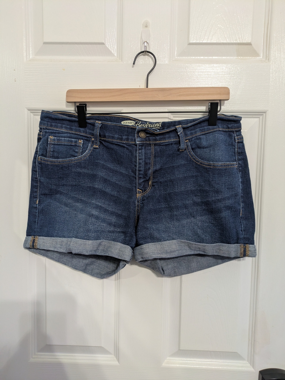 Old Navy Dark Blue Rolled Hem Denim Shorts Size 12